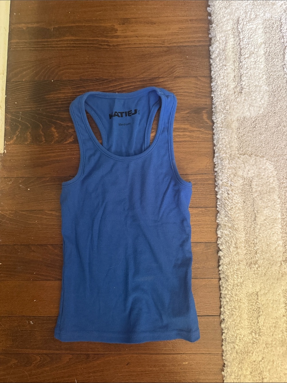 Katie J NYC Royal Blue Ribbed Tank Top